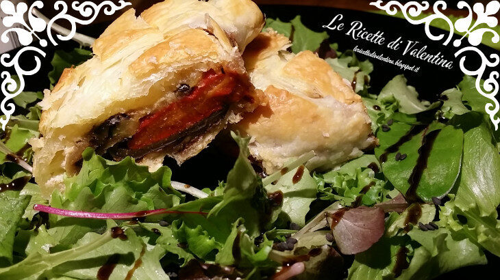 Strudel salato con gli avanzi: verdure grigliate, caprino e patè d’olive