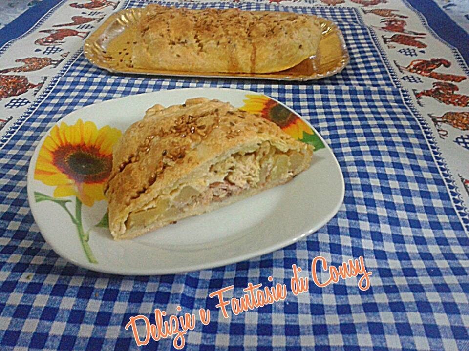 Strudel salato di patate e prosciutto