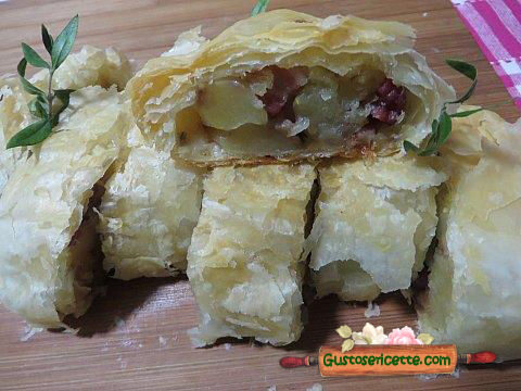 Strudel salato pasta sfoglia e patate