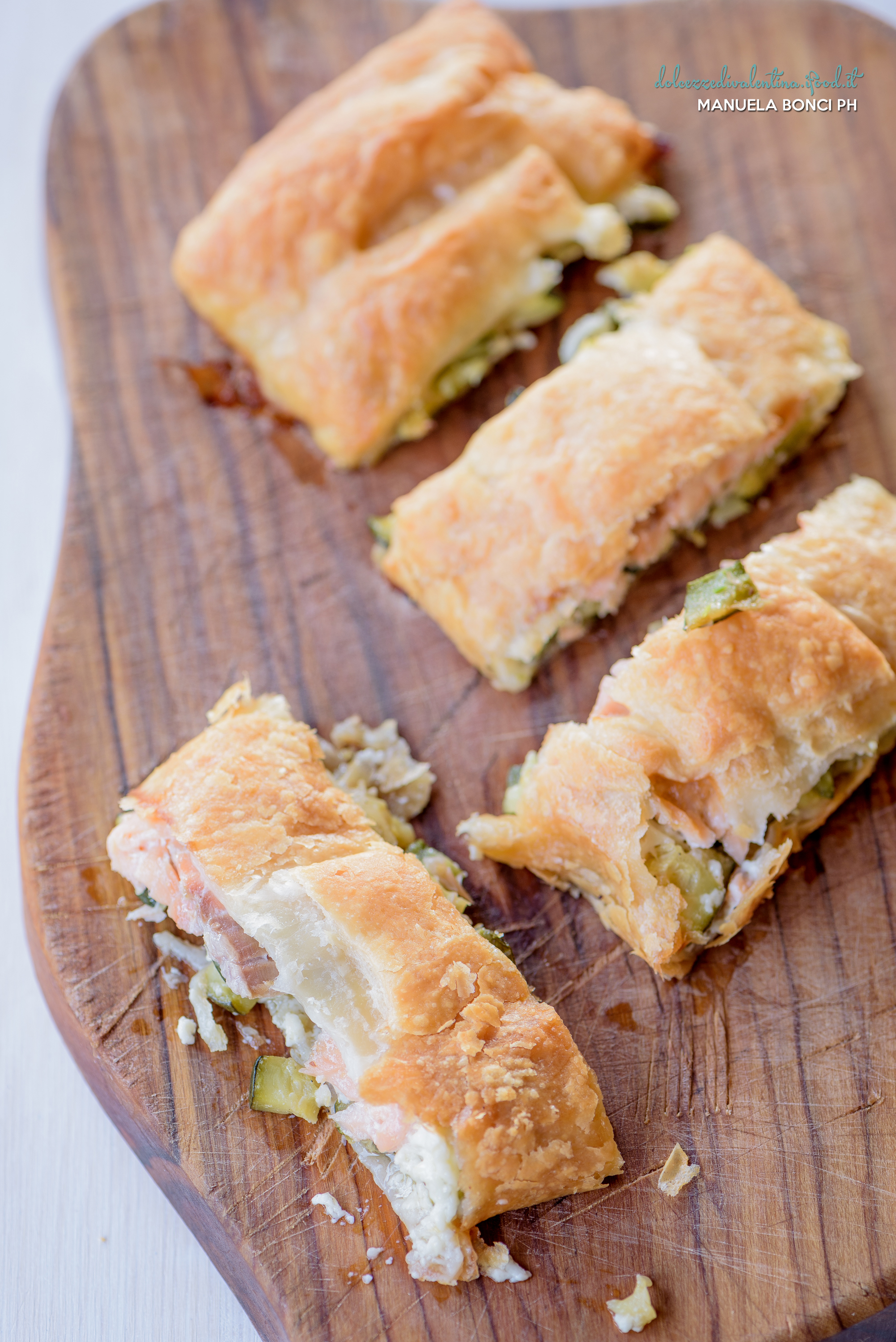 Strudel salato zucchine e salmone