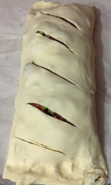 Strudel zucchine e salame