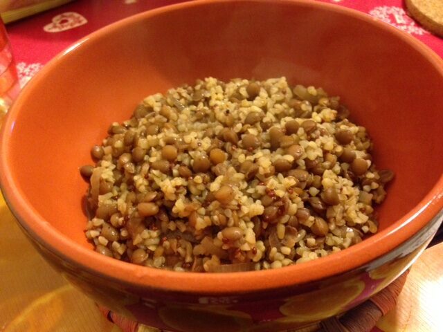 Stufato di bulgur e lenticchie