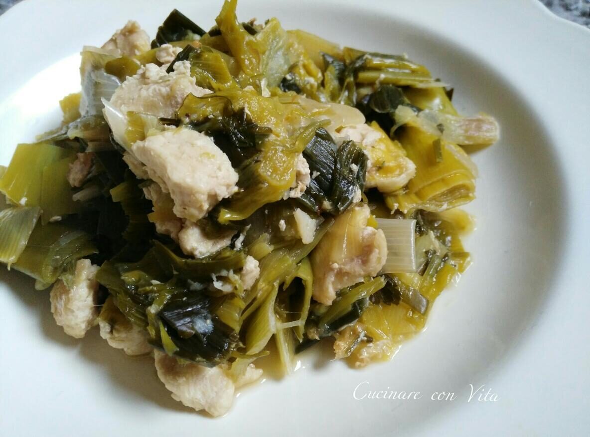 Stufato di pollo ai porri
