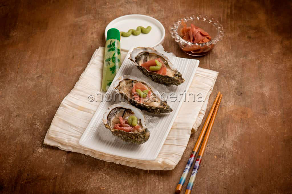 Stuzzicando il palato: ostriche con wasabi e zenzero