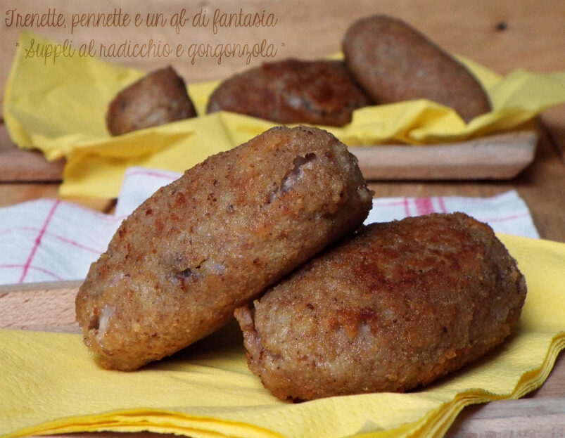Supplì di riso al radicchio e gorgonzola