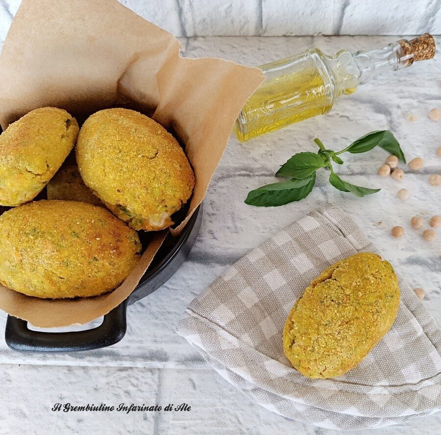 Supplì filanti di ceci e zucchine