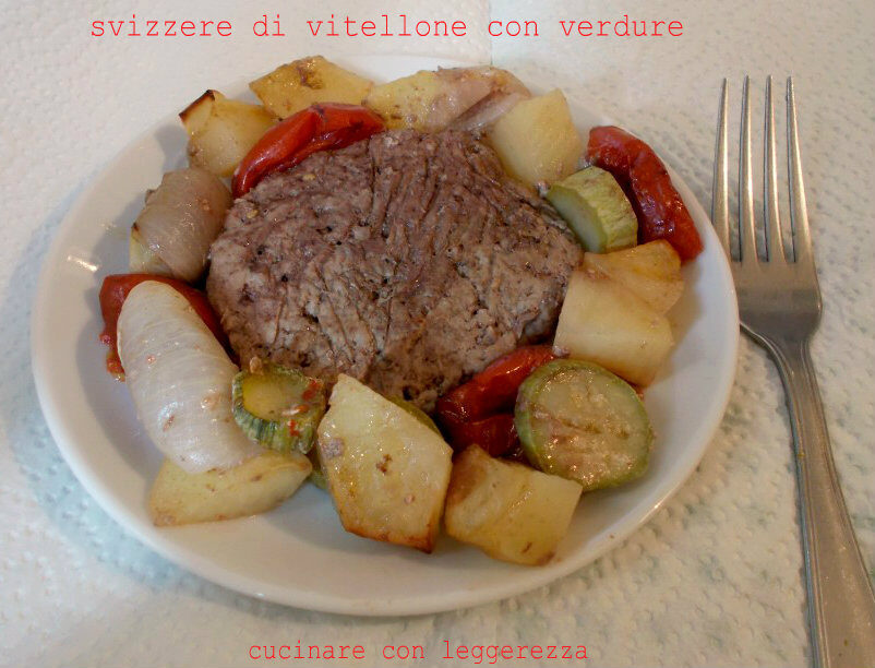 Svizzere di vitellone con verdure