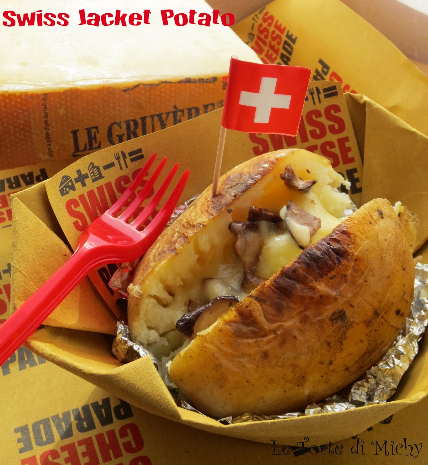 Swiss jacket potato: patata in giacca con gruyère e funghi porcini