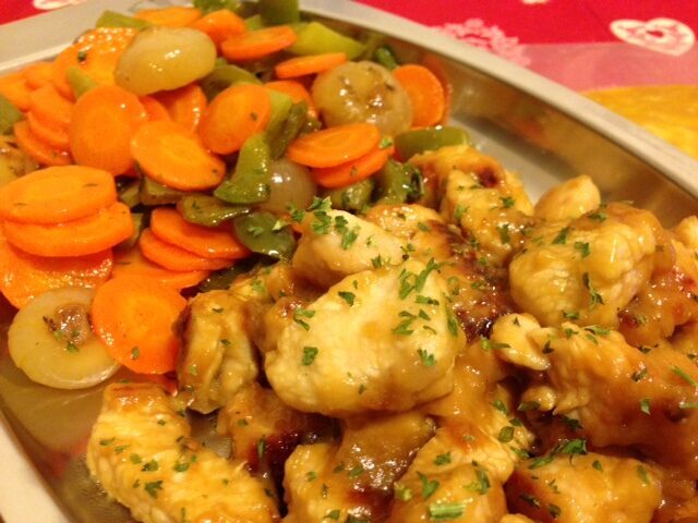 Tacchino al miele con verdure in agrodolce