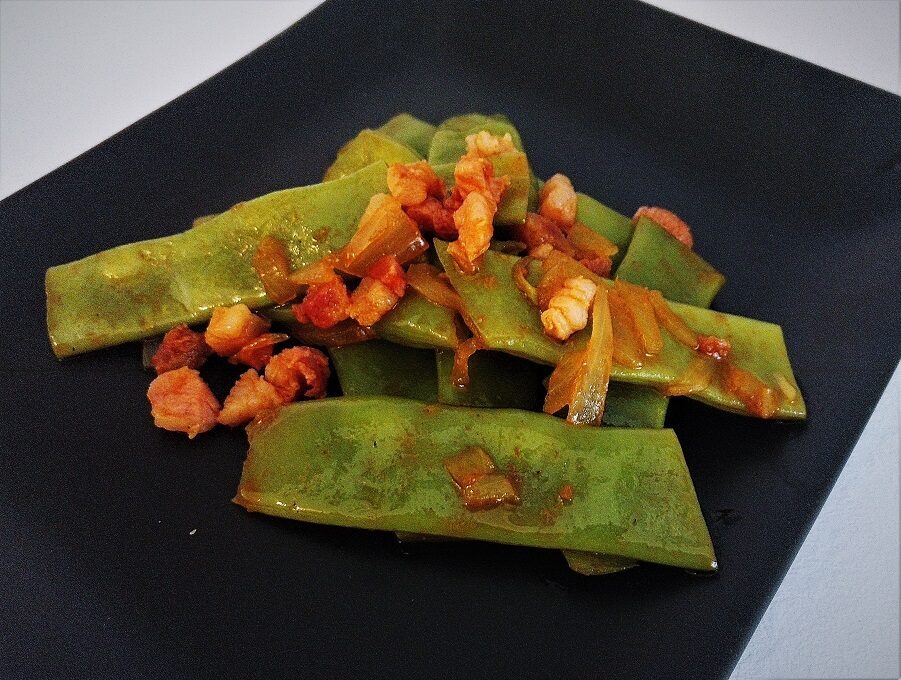 Taccole con pancetta