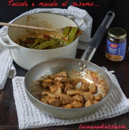 Taccole e bocconcini di maiale al sesamo……