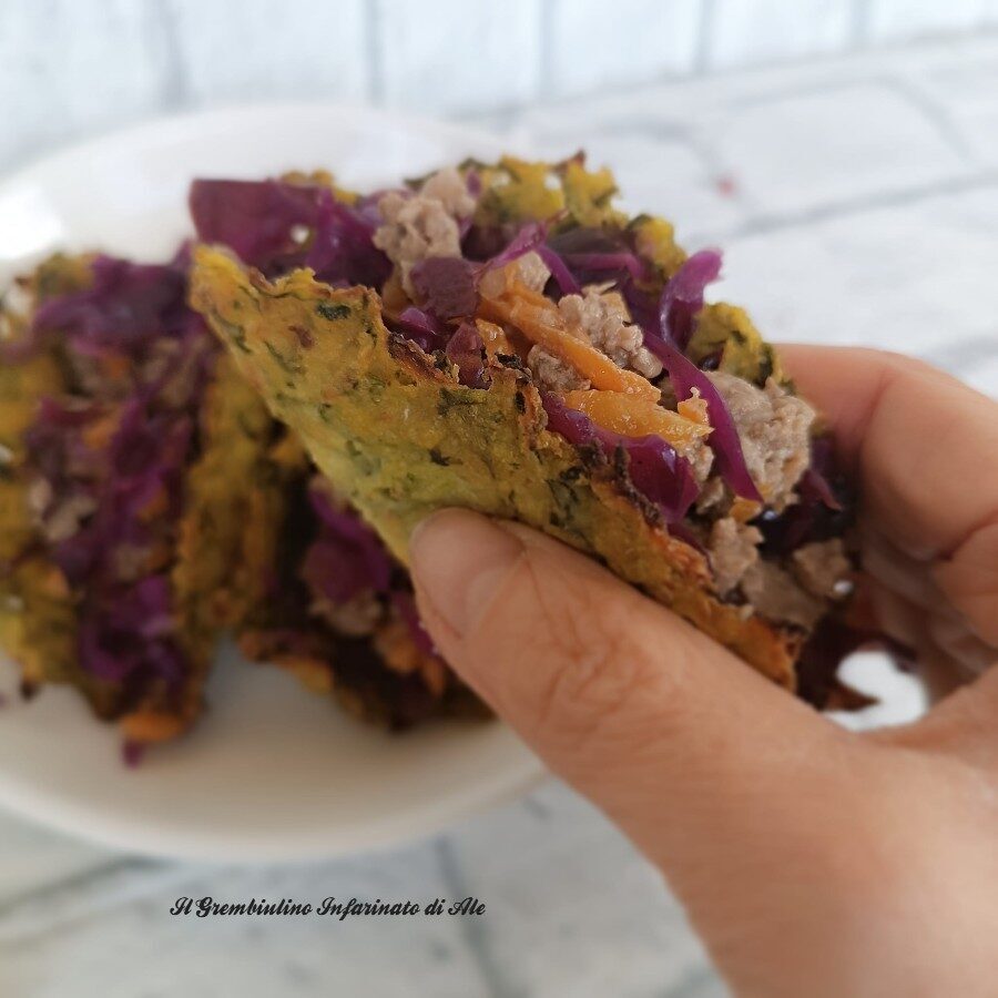 Tacos di zucchine con macinato di carne