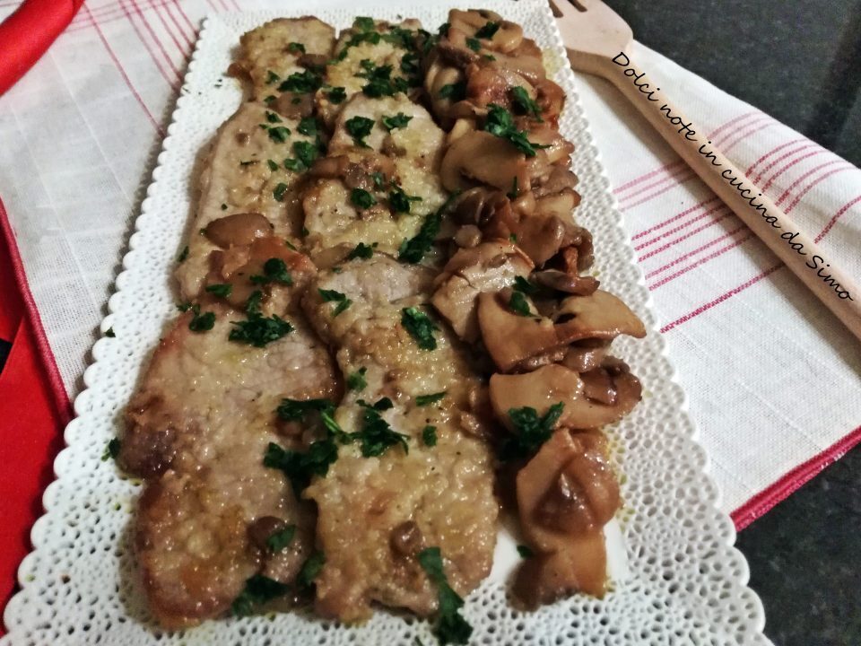 Tagliata di lonza con funghi