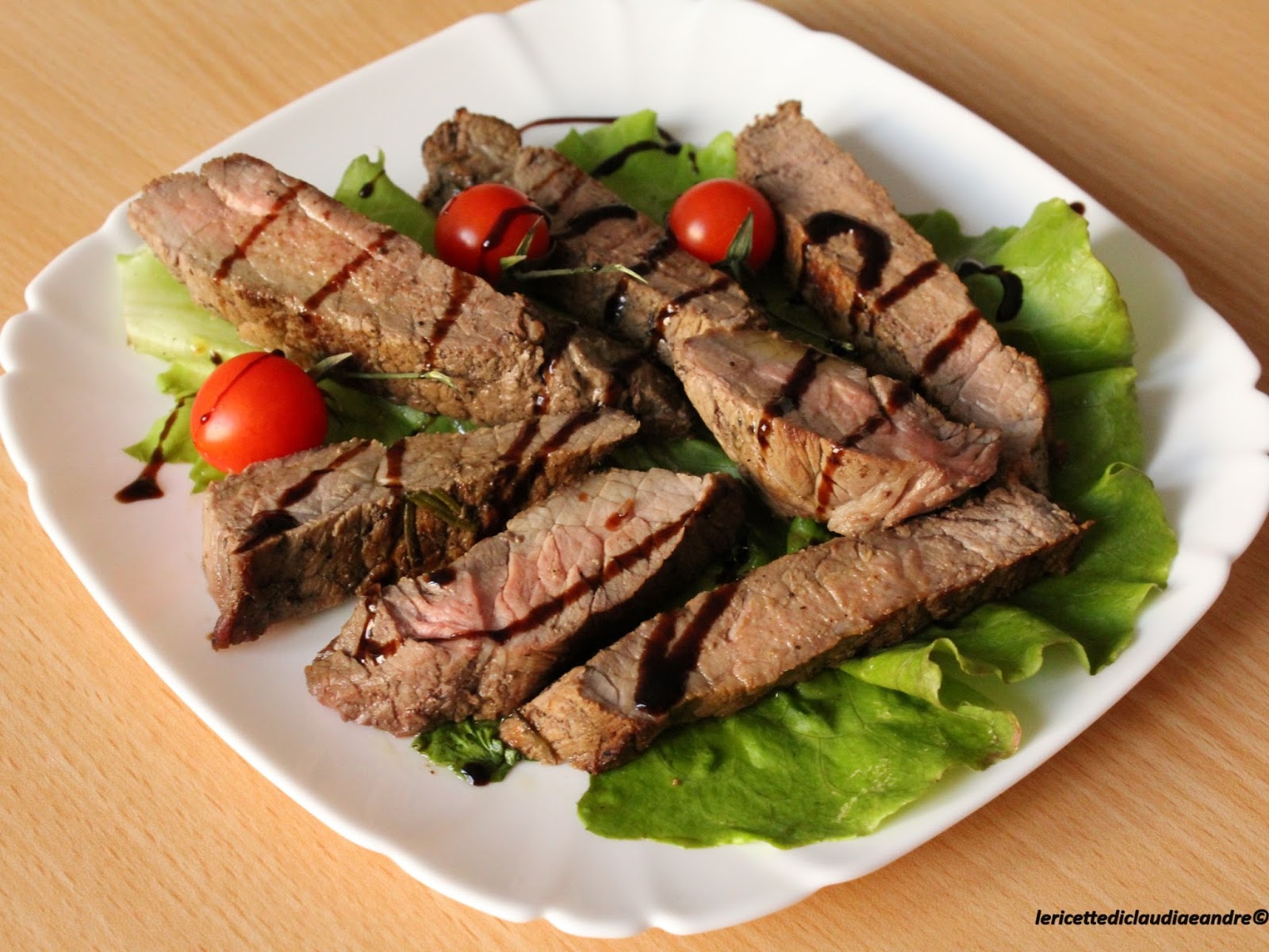 Tagliata di manzo con salsa di soia all’aceto balsamico