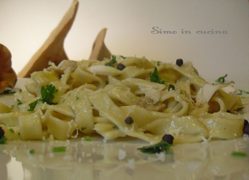 Tagliatelle fresche con funghi ciamballi