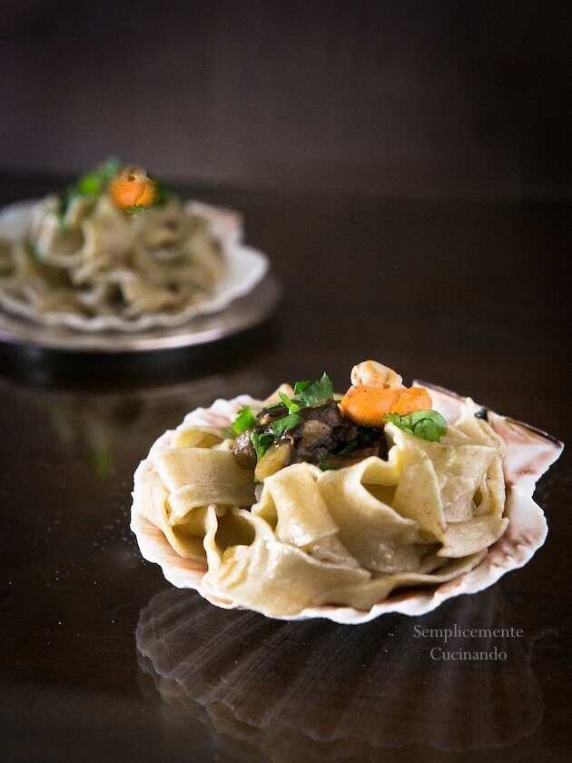 Tagliatelle funghi porcini e capesante