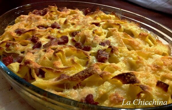 Tagliatelle gratinate all’emiliana