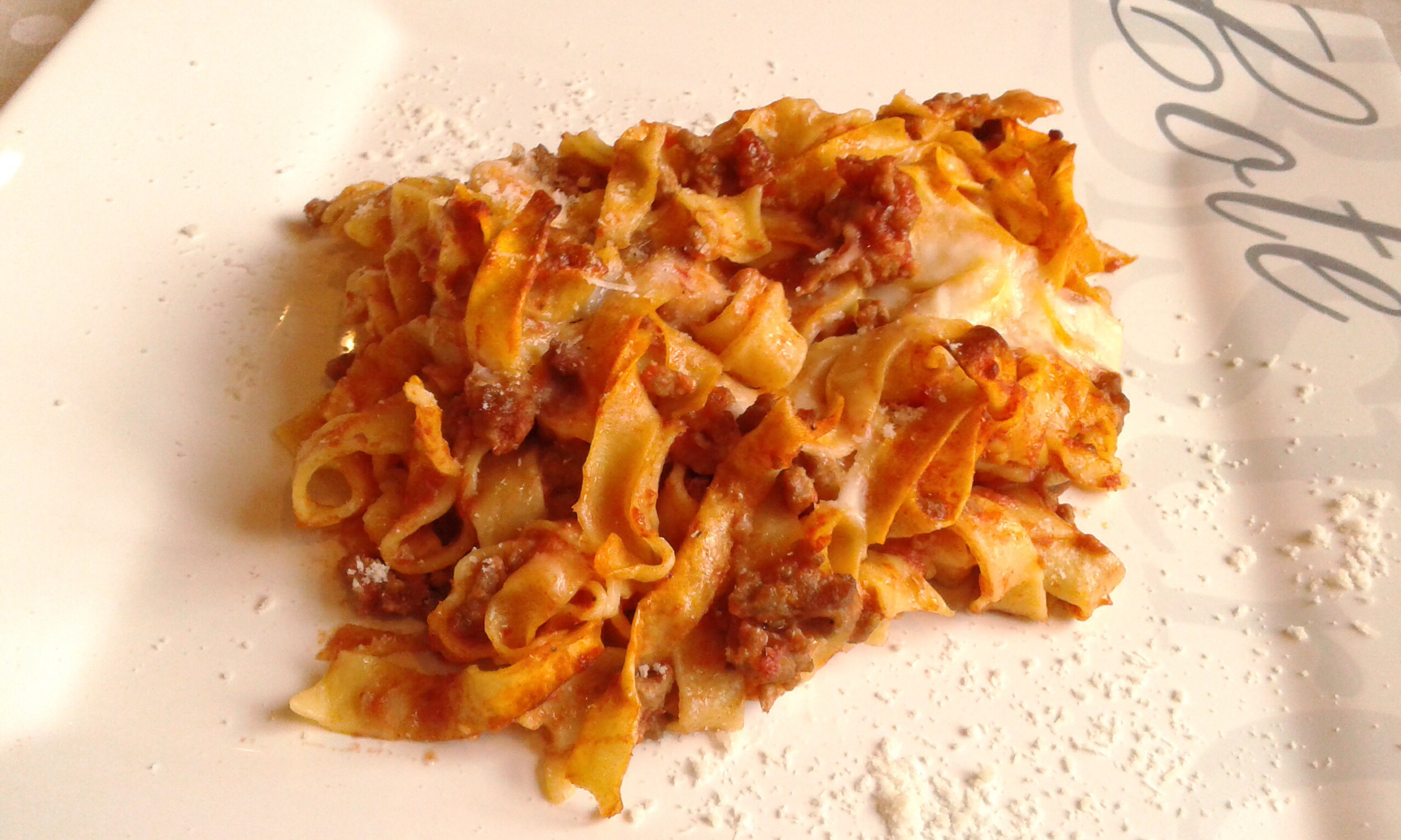 Tagliatelle pasticciate al forno