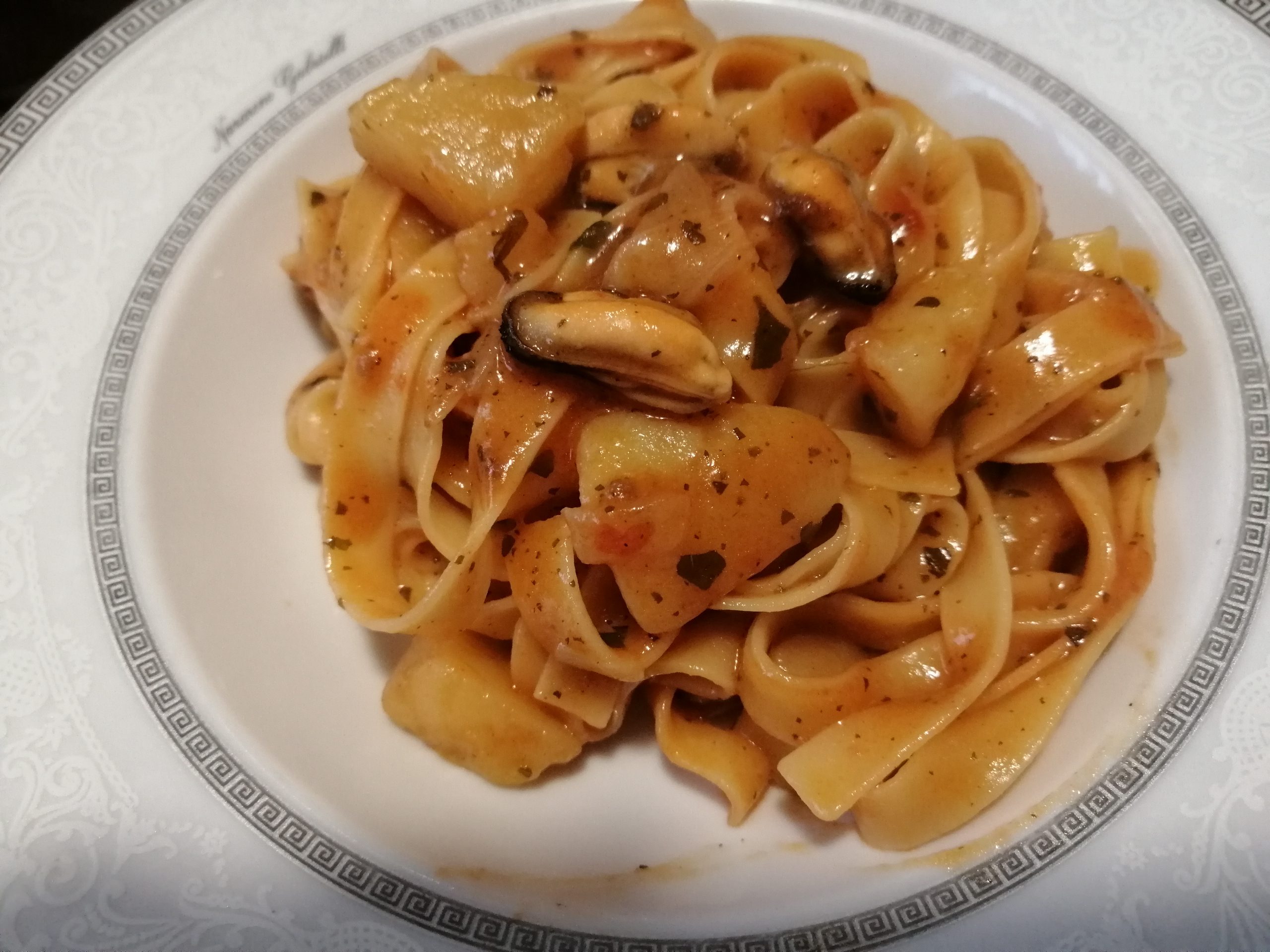 Tagliatelle risottate cozze e patate