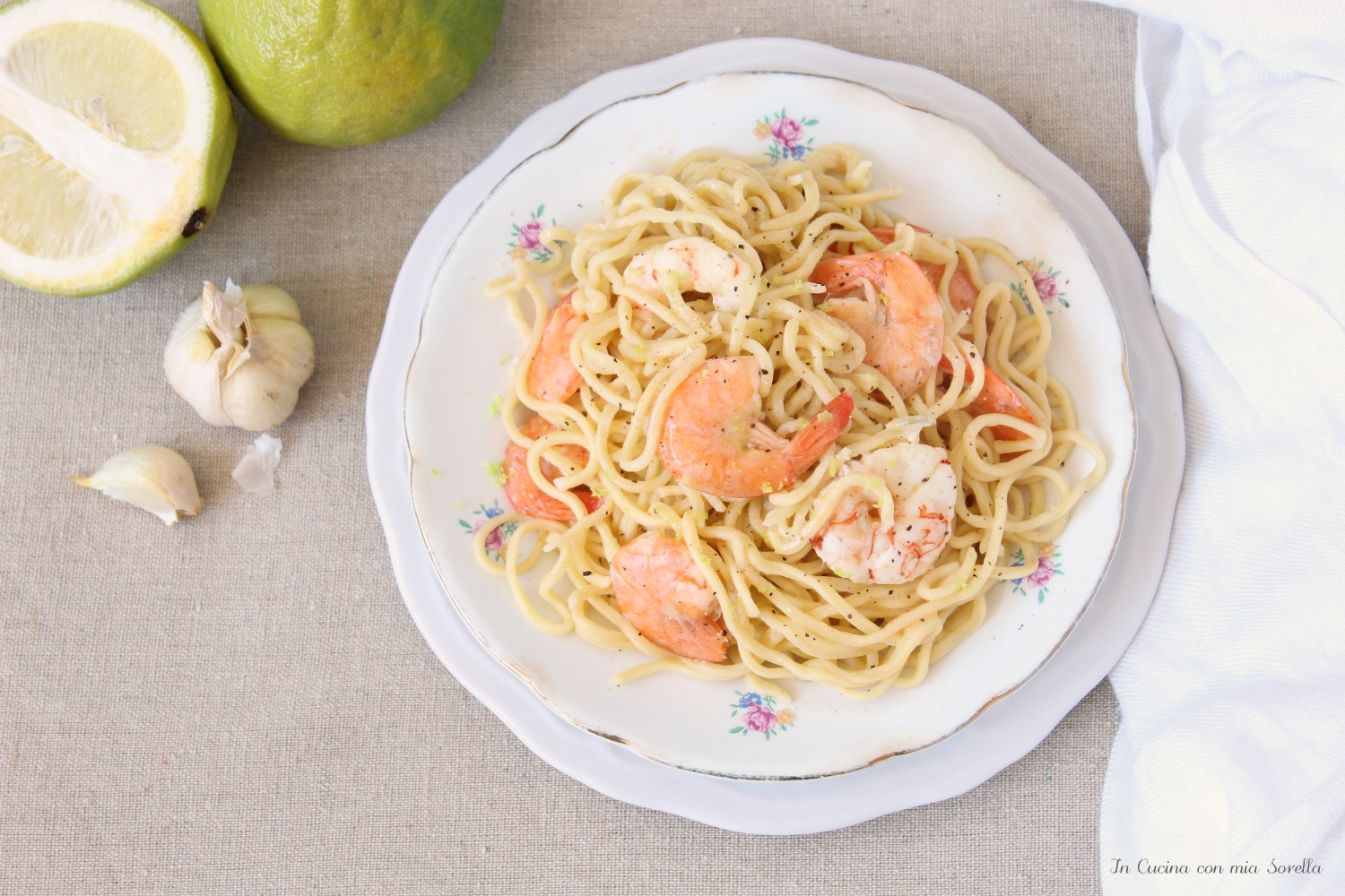 Tagliolini ai gamberi e bergamotto