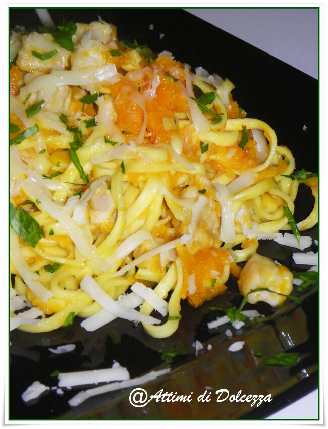 Tagliolini con zucca lonza e pecorino
