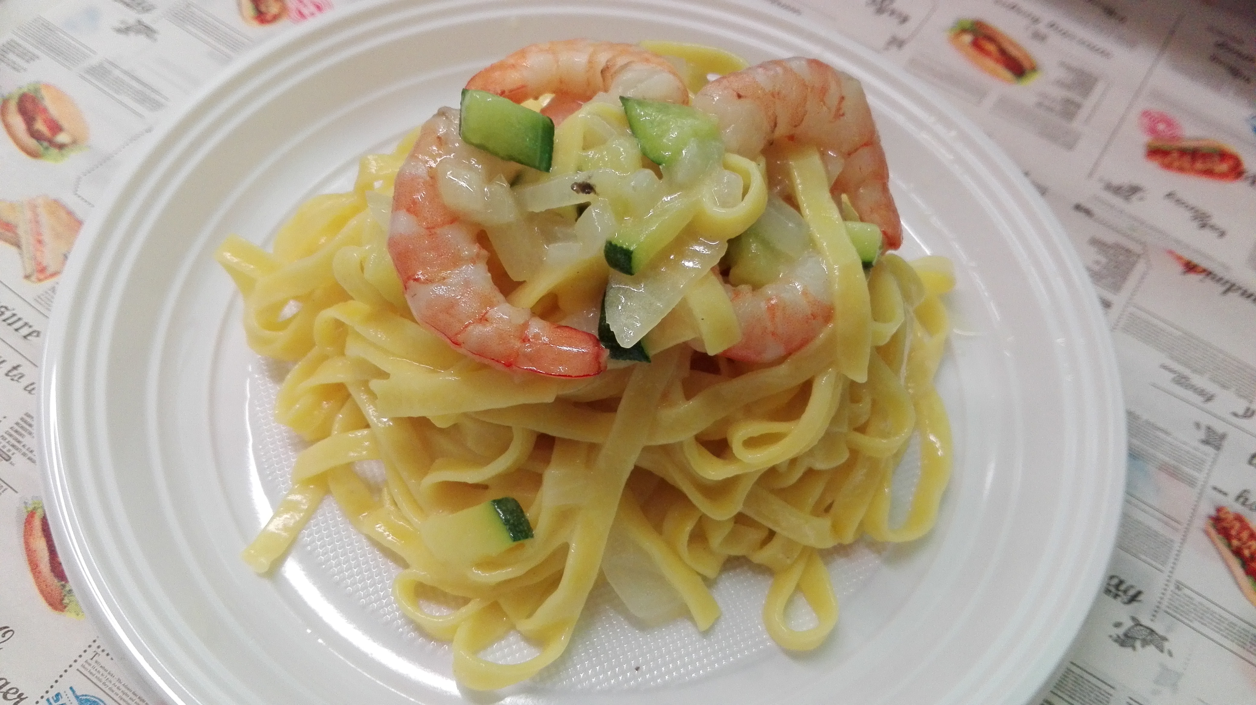 Tagliolini risottati ai gamberi e zucchine