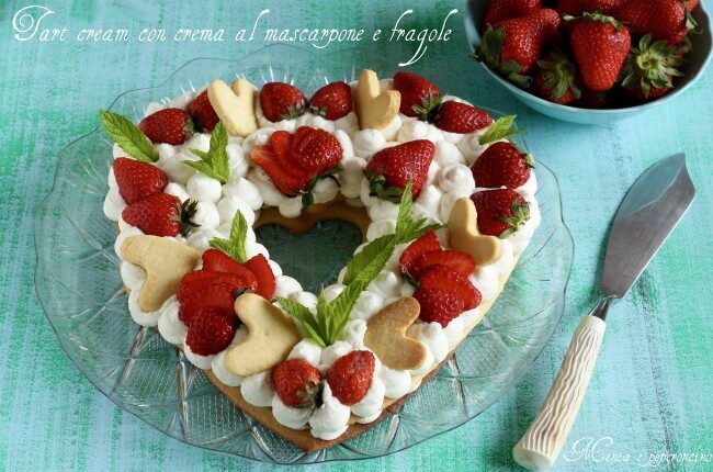 Tart cream con crema al mascarpone e fragole