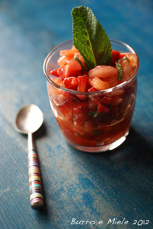Tartare di fragole e pomodoro alla menta…e una lettera al mare