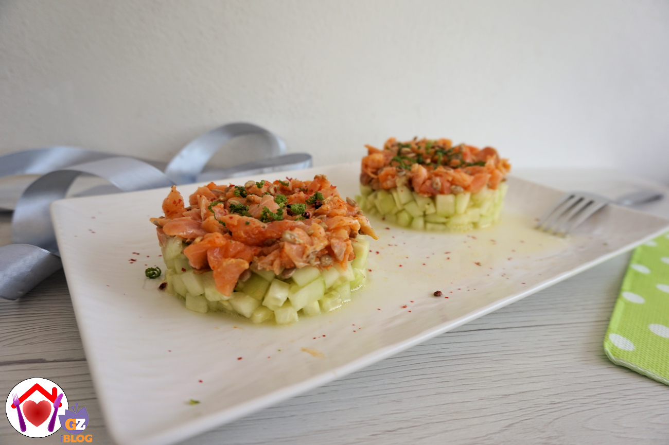 Tartare di salmone e cetriolo
