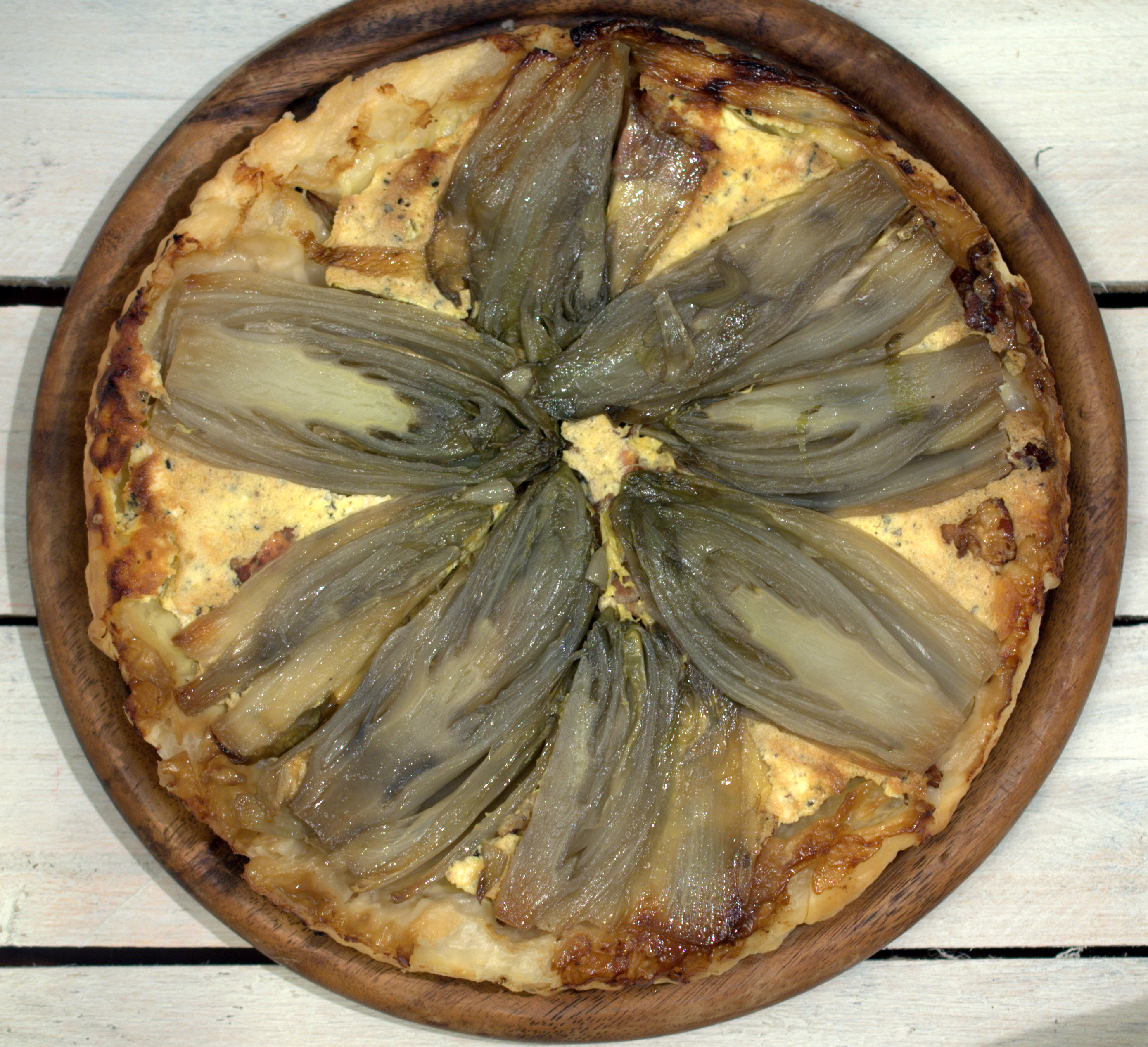 Tarte tatin di indivia belga e bacon