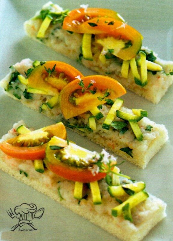 Tartine gamberetti e zucchine