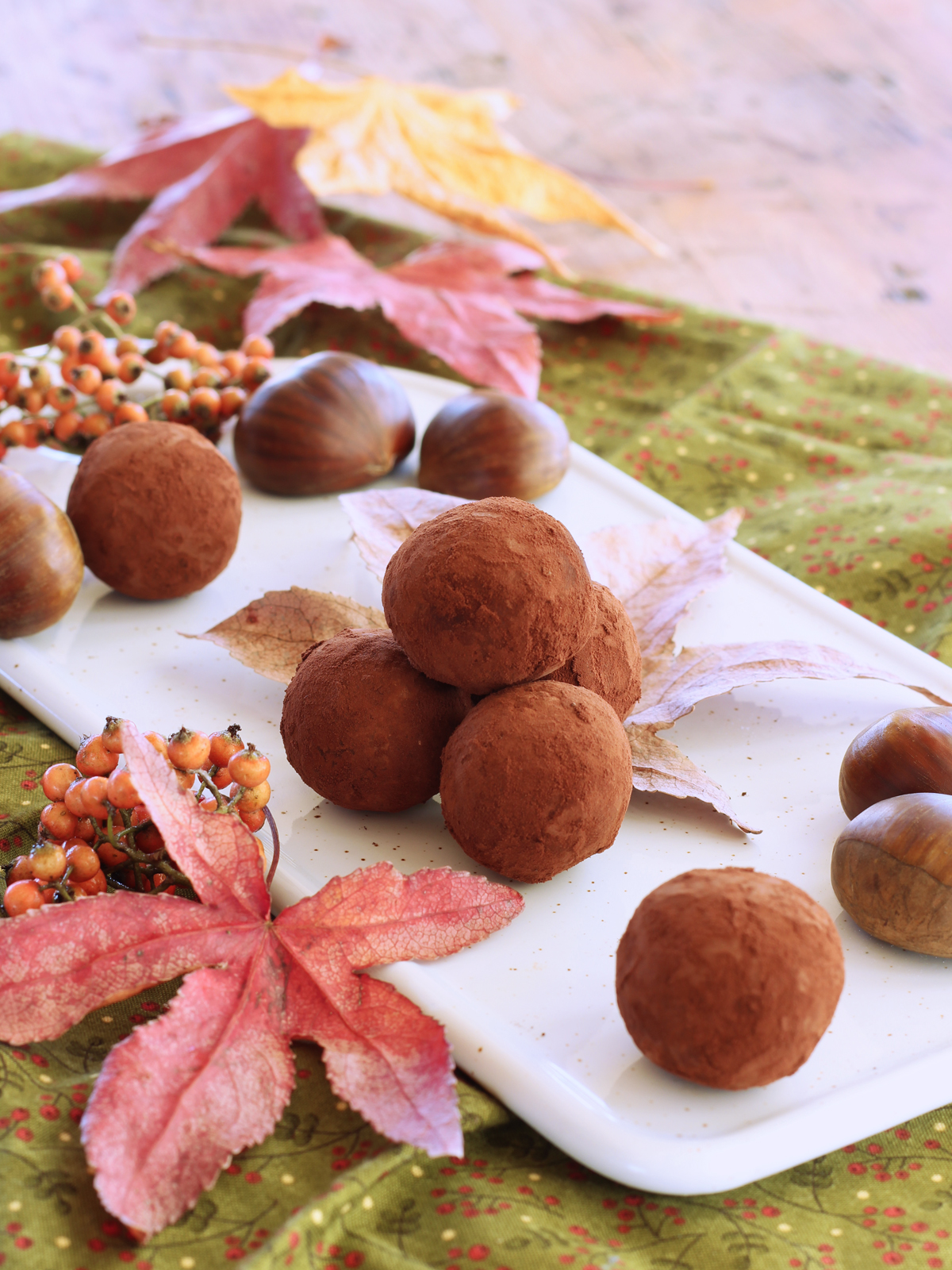 Tartufini alle castagne e cacao