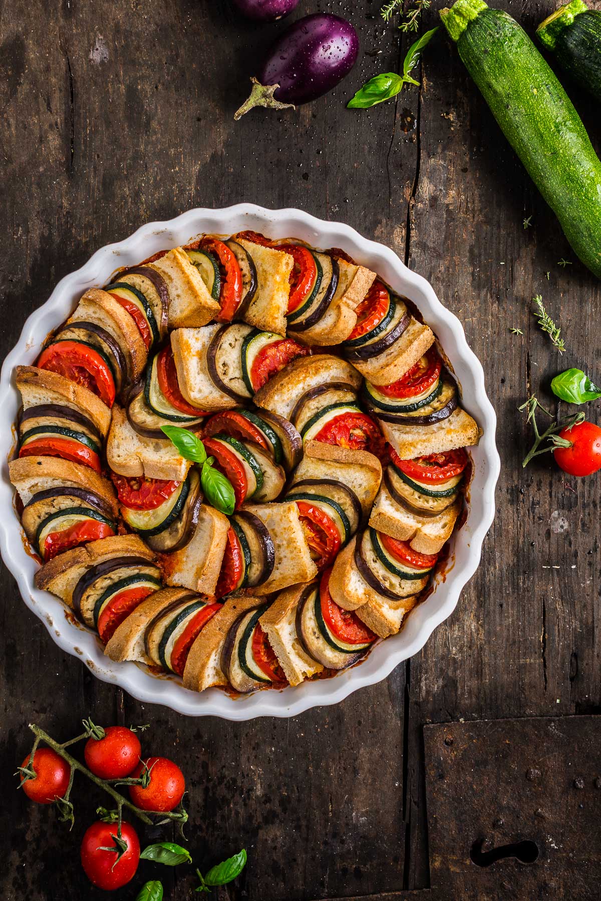 Tian ratatouille di pane e verdure  – vegan senza glutine