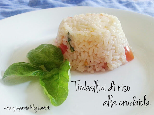 Timballini di riso alla crudaiola