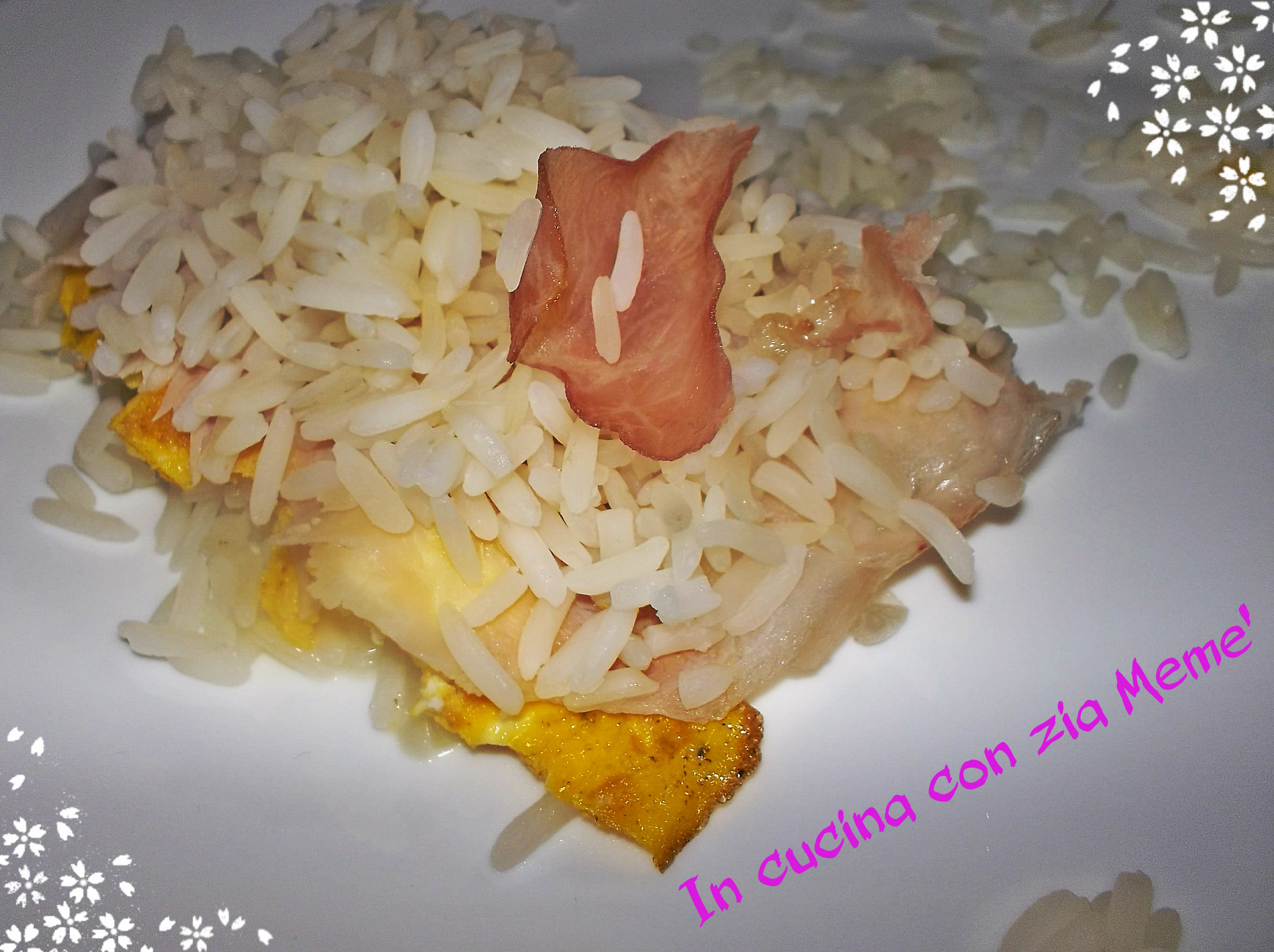 Timballo di riso con frittata mozzarella e prosciutto cotto