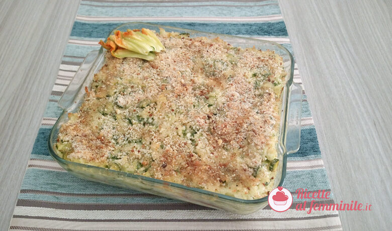 Timballo di riso e zucchine al forno