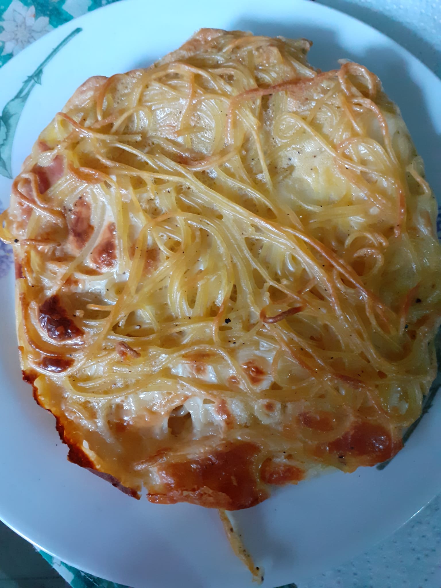 Timballo di spaghetti filanti