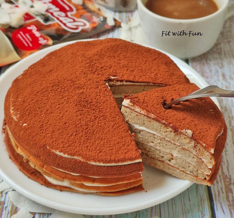 Tiramisù pancakes al cocco e caffè fit light proteici