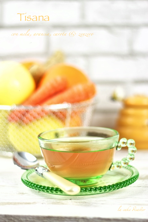 Tisana mela, arancia, carota e zenzero