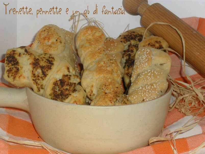 Torciglioni di focaccia al parmigiano