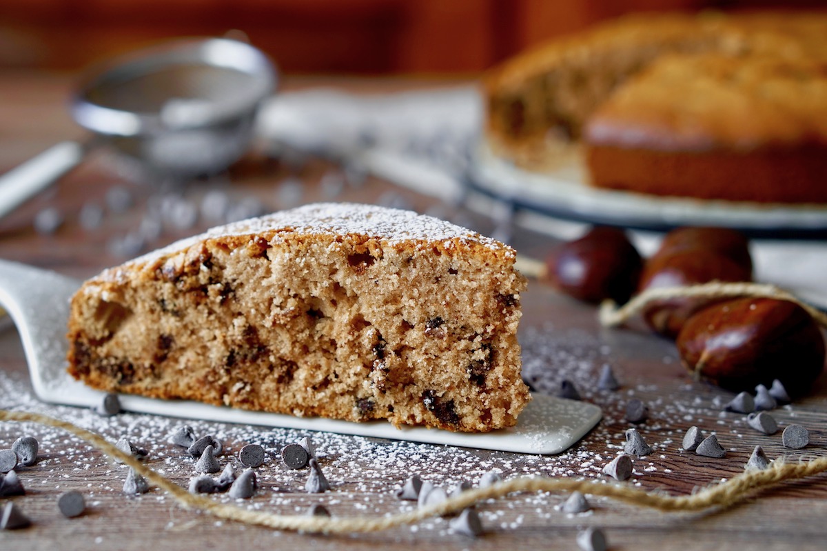 Torta 5 minuti con farina di castagne