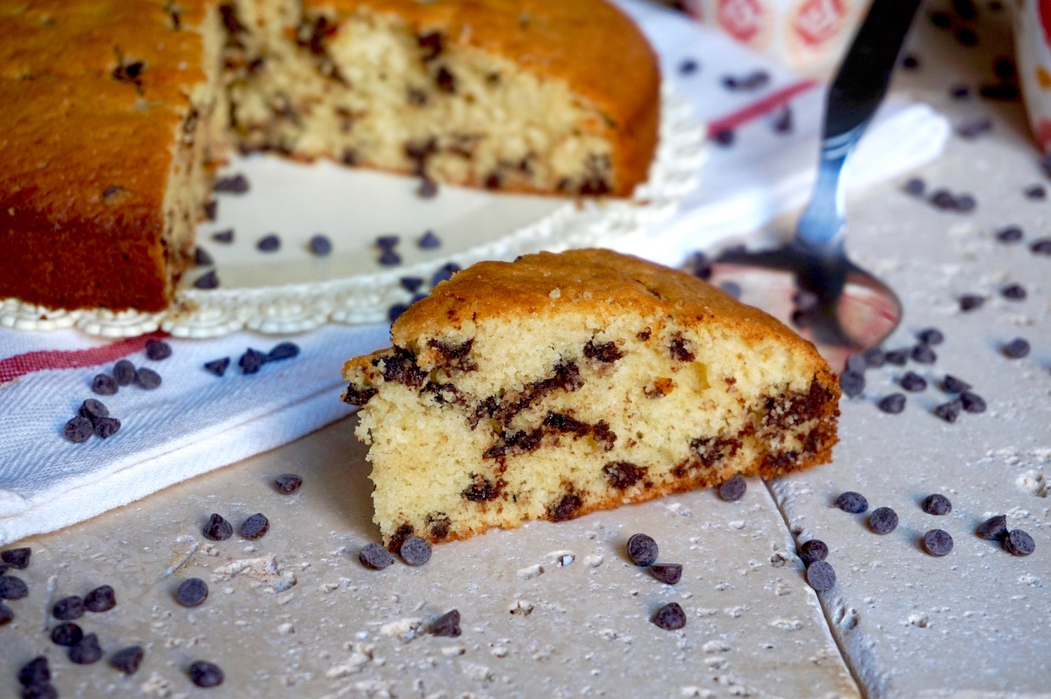 Torta 5 minuti con gocce di cioccolato