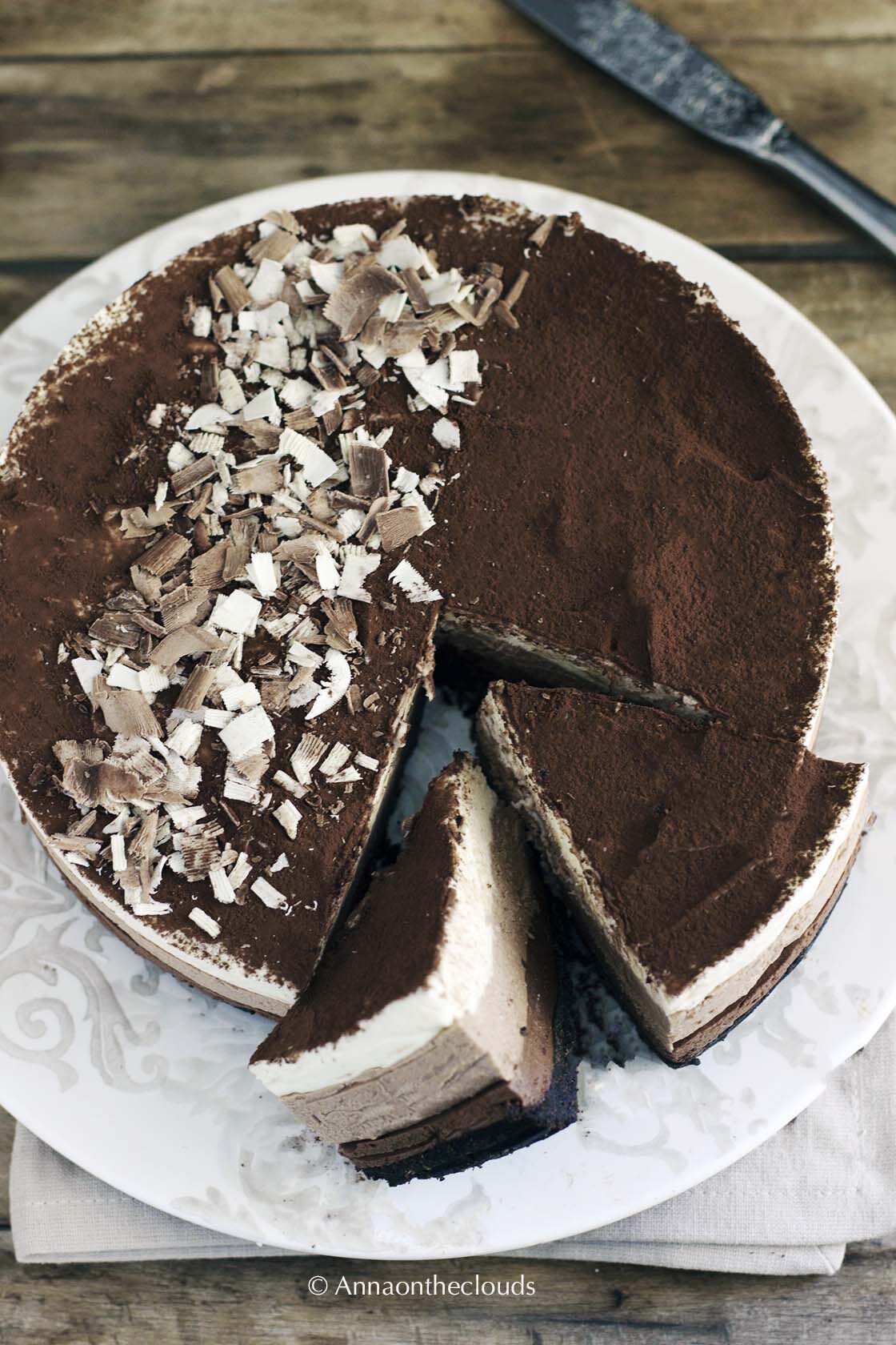 Torta ai 3 cioccolati – senza cottura