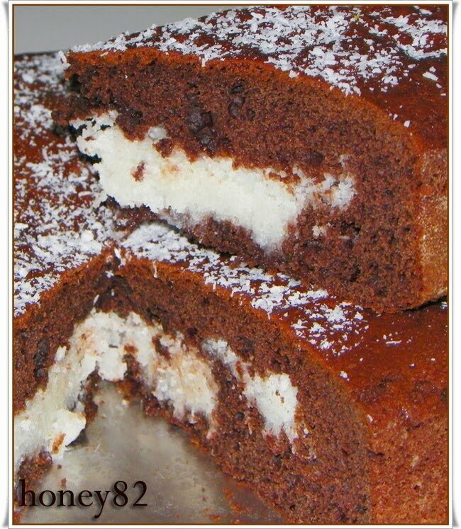 Torta al cacao con cuore di cocco