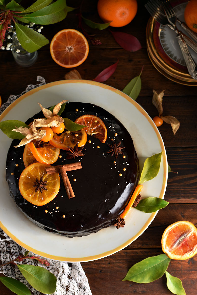 Torta al cioccolato con marmellata di arance