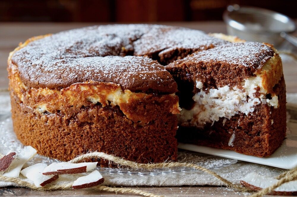 Torta al cioccolato cuore al cocco