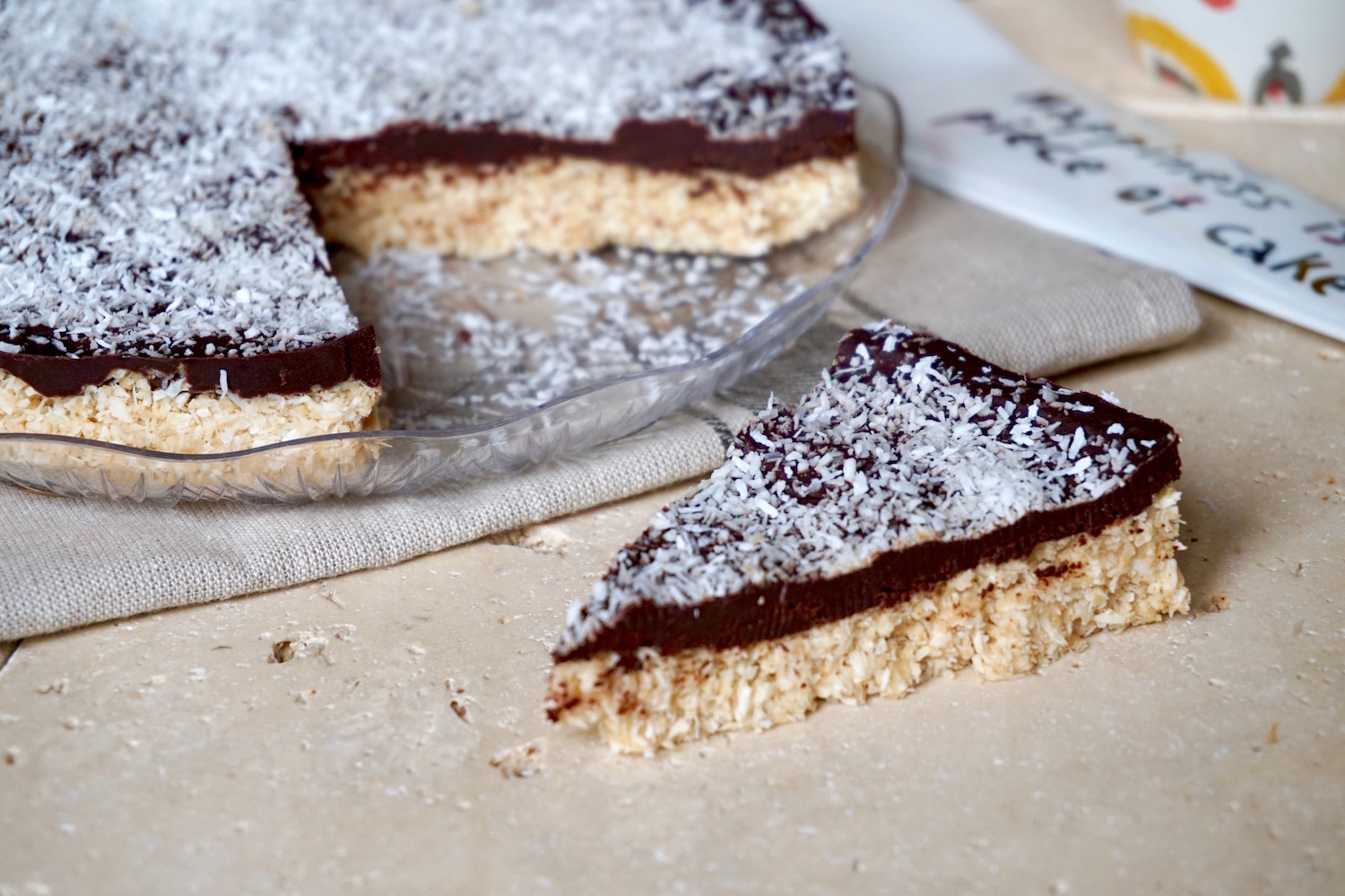 Torta al cioccolato e cocco senza cottura