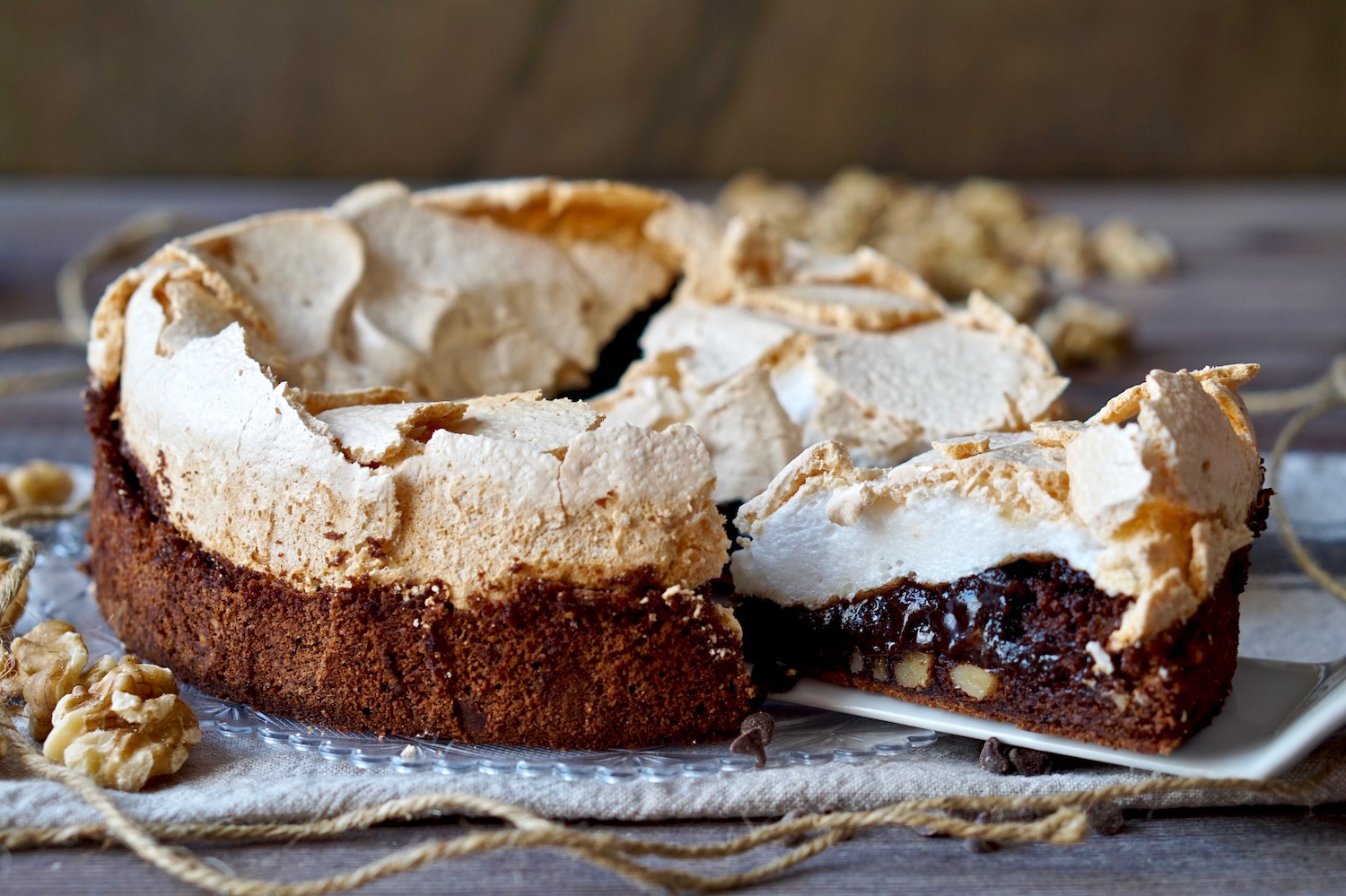 Torta al cioccolato e meringa