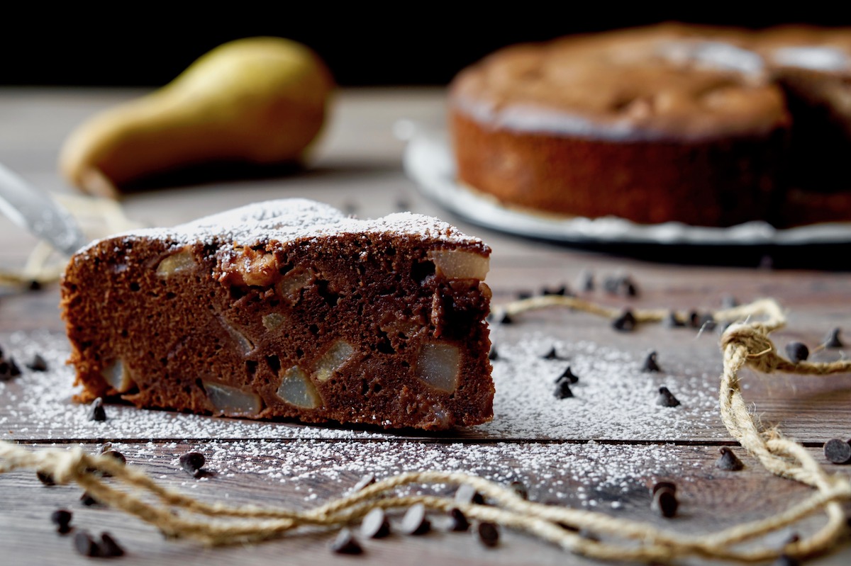 Torta al cioccolato e pere