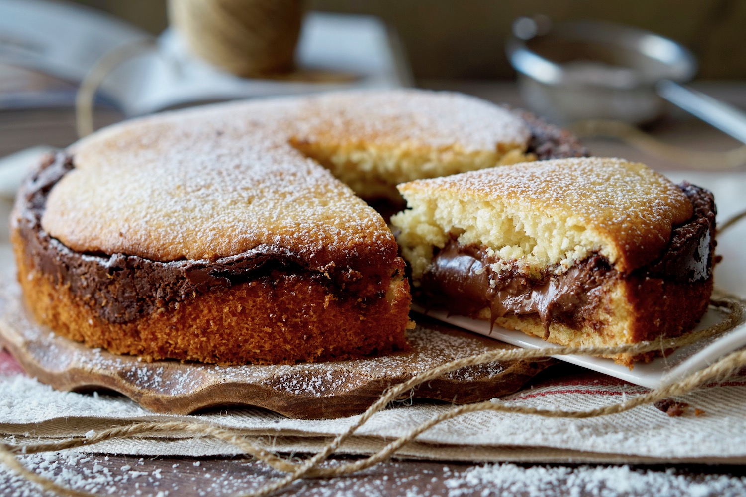 Torta al cocco con cuore di nutella